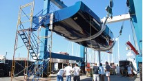 Wally Sailing yacht Highland Fling at launch - Image courtesy of RI Yachting